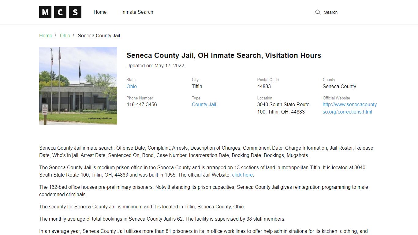 Seneca County, OH Jail Inmates Search, Visitation Rules