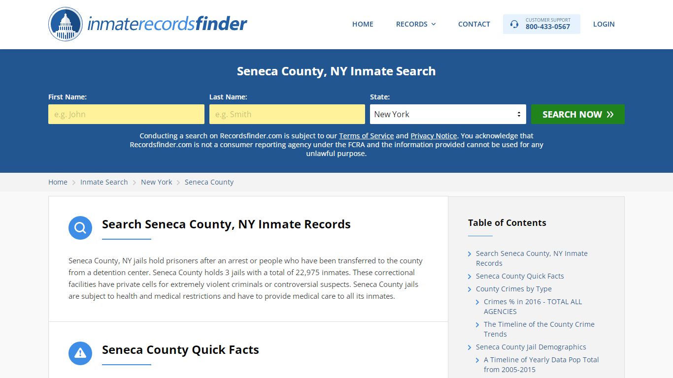 Seneca County, NY Inmate Lookup & Jail Records Online