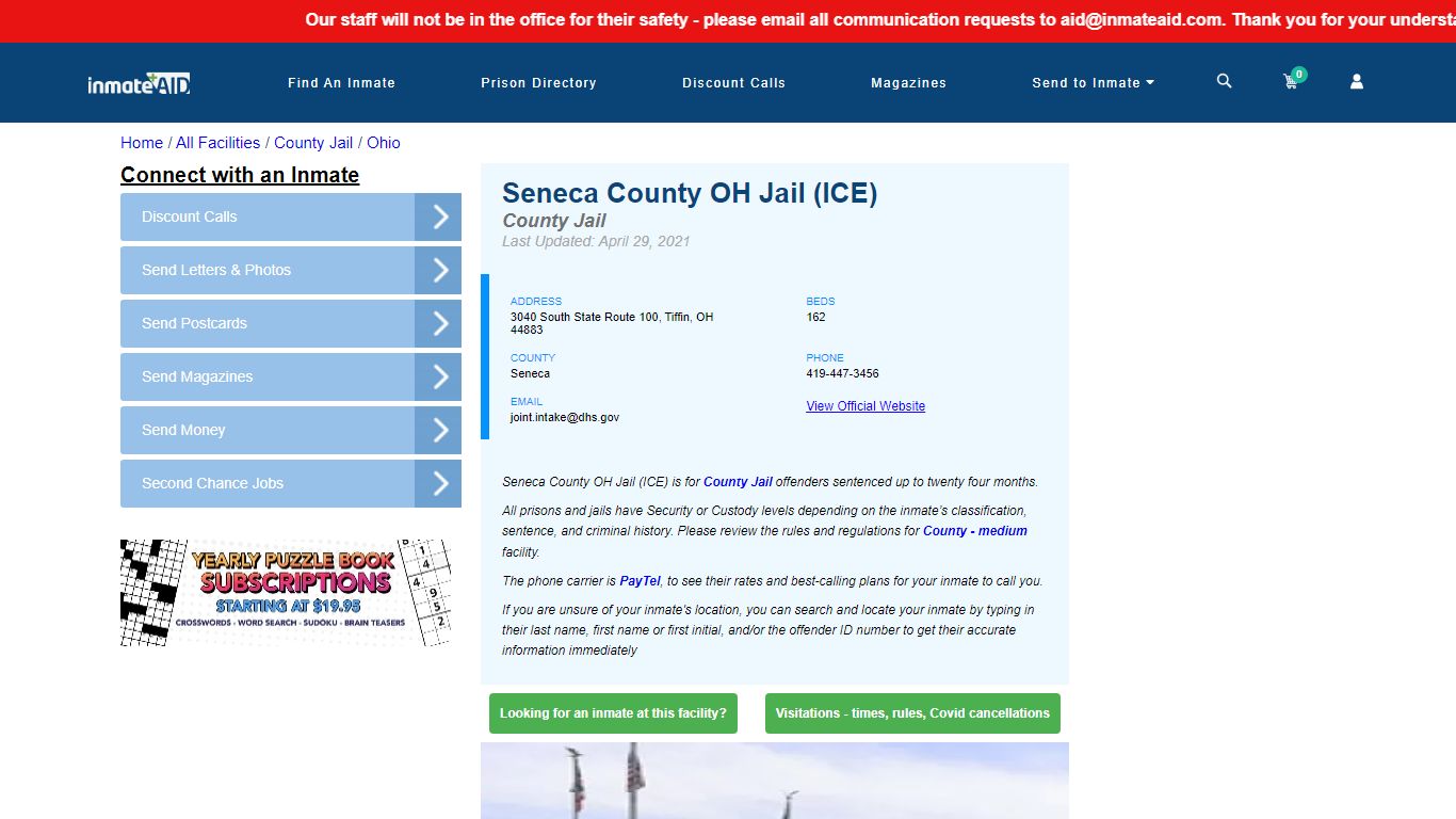 Seneca County OH Jail (ICE) - Inmate Locator - Tiffin, OH