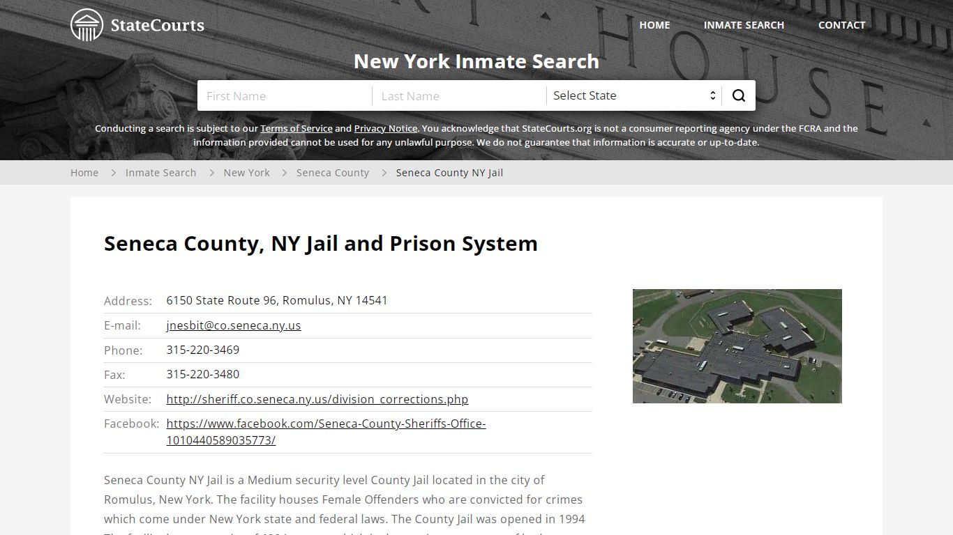 Seneca County NY Jail Inmate Records Search, New York ...